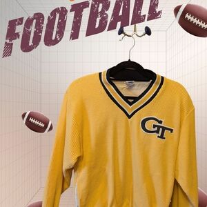 Russell Athletic Yellow V-Neck Jersey Size Medium